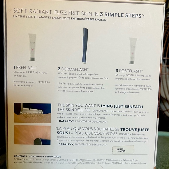 DERMAFLASH LUXE Device Exfoliating Hair Removal Blue New opened box - Picture 2 of 4